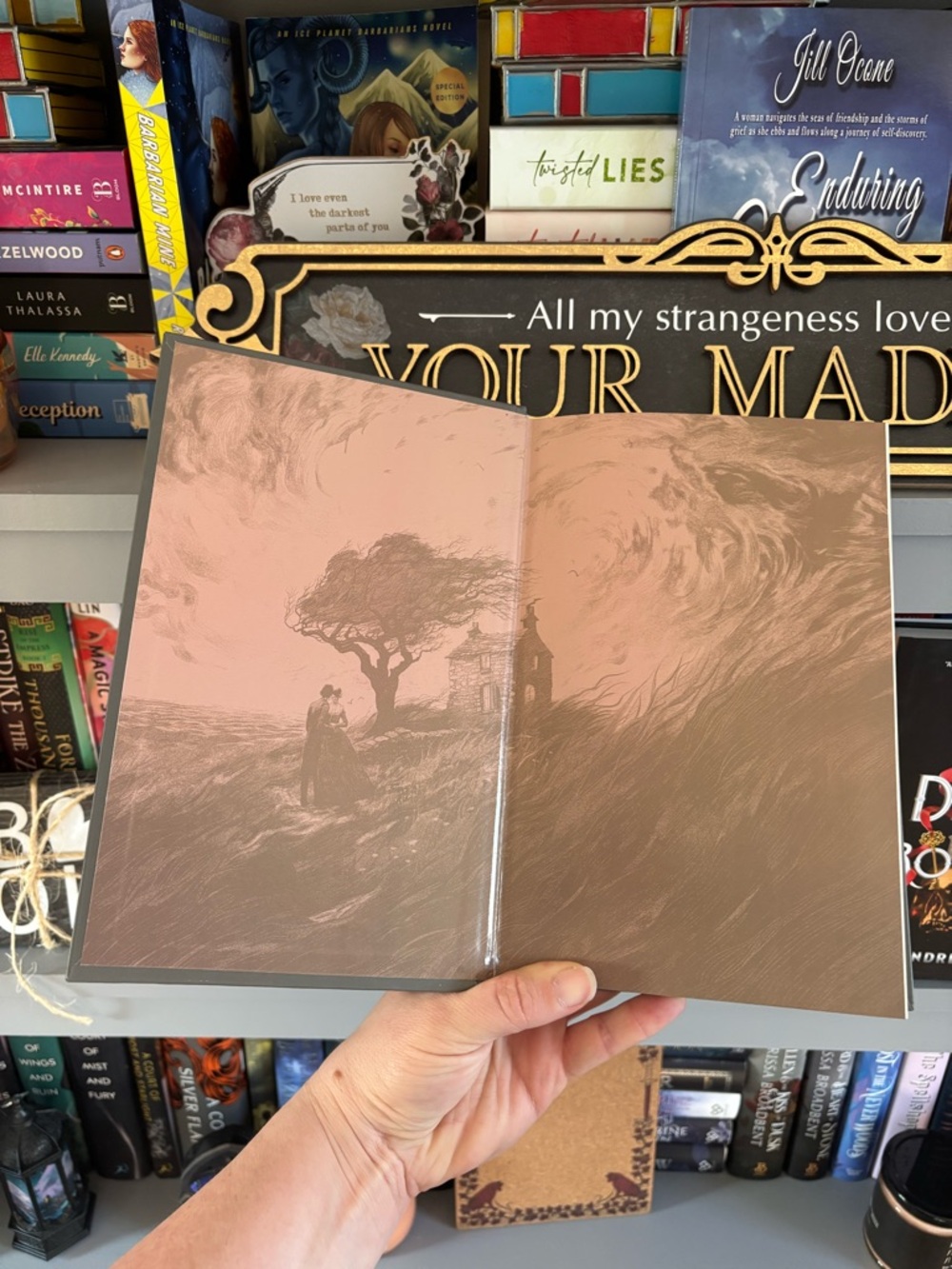 Wuthering Heights - Gray & Gold Decorative Hardcover Coffee Table Book - Picture 4 of 4